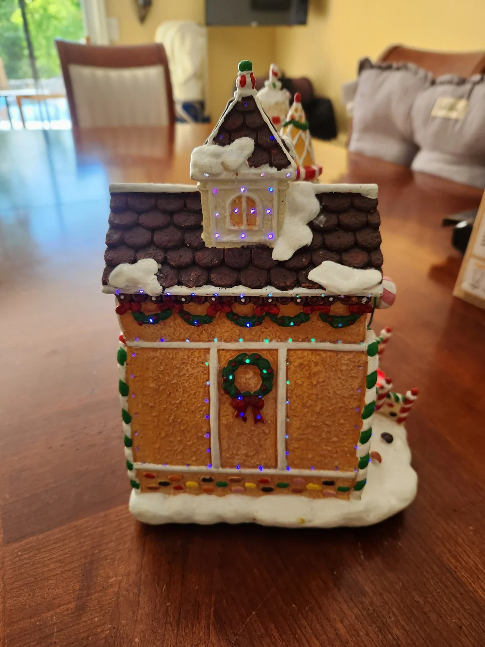 Vintage Cracker Barrel Holiday Gingerbread LED Decorative House - Multicolor